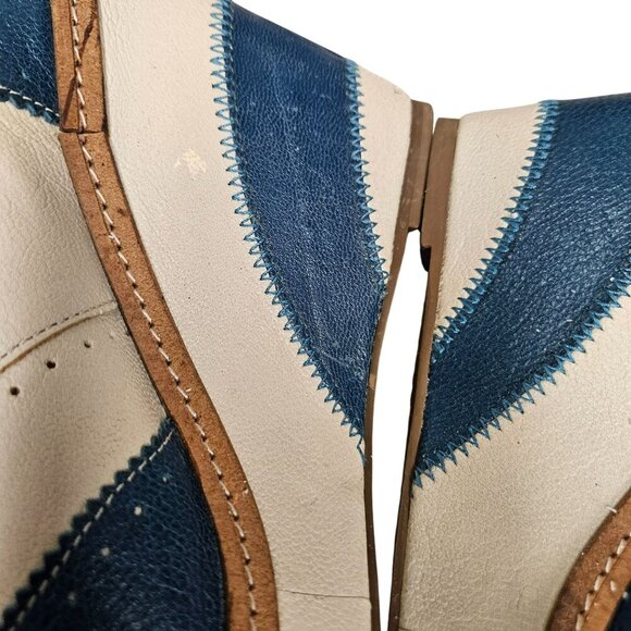 Anthropologie Pilcro Letterpress Leather Peep Toe Brighton Oxford Wedges Retro 8 - Picture 9 of 14